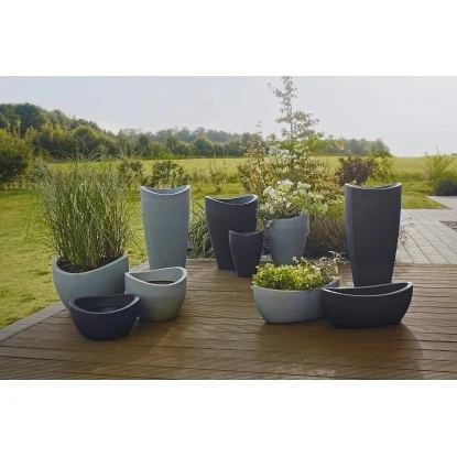 Scheurich Pflanzgefäß Wave Globe Cubo 40 Cm X 40 Cm Stony Grey – Bild 2