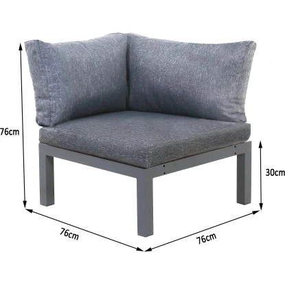 Gartenfreude Aluminium-Eckmodul Ambience 75 X 75 X 44 Cm Dunkelgrau-Dunkelgrau – Bild 2