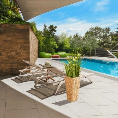 Gartenfreude Blumentopf Wasserhyazinthe 28 X 28 X 60 Cm Natur Kunststoffeinsatz – Bild 7