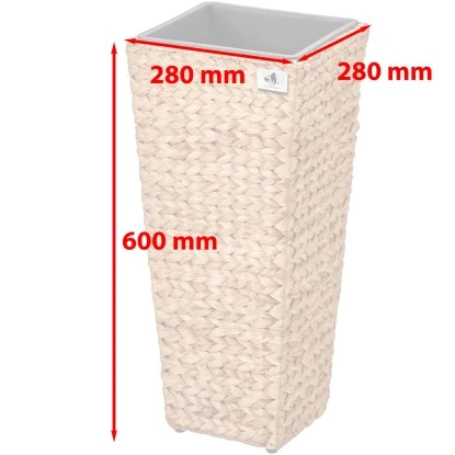 Gartenfreude Blumentopf Wasserhyazinthe 28 X 28 X 60 Cm Natur Kunststoffeinsatz – Bild 8