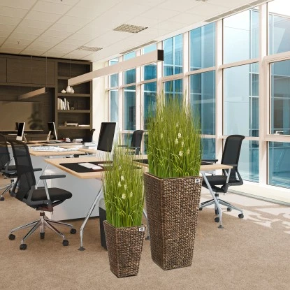 Gartenfreude Pflanzkübel Set Wasserhyaz. 38 X 38 X 77 Cm + 28 X 28 X 43 Cm Braun – Bild 6