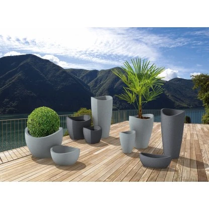 Scheurich Pflanzschale Wave Globe Bowl Ø 39 Cm Schwarz Granit – Bild 2