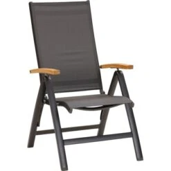 Klappsessel Cavalese Anthrazit/Teak FSC®