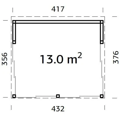 Palmako Pavillon Nova 13,0 M² Natur Unbehandelt 417 Cm X 356 Cm – Bild 2
