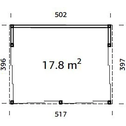 Palmako Pavillon Nova 17,8 M² Braun Tauchgrundiert 502 Cm X 396 Cm – Bild 2