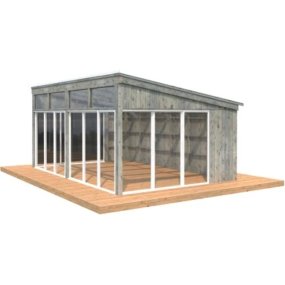 Palmako Pavillon Nova 21,5 M² Grau Tauchgrundiert 602 Cm X 396 Cm