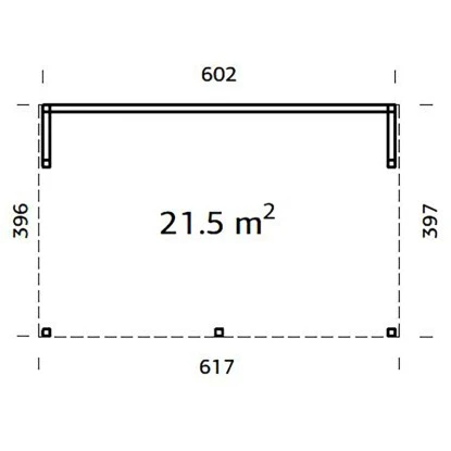 Palmako Pavillon Nova 21,5 M² Kit Transparent Tauchgrundiert 602 Cm X 396 Cm – Bild 2
