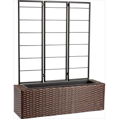 Pflanzkasten Mit Rankgitter Braun