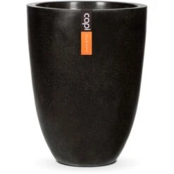 Capi Pflanztopf Lux Outdoor Elegant Niedrig III Ø 46 Cm X 58 Cm Schwarz