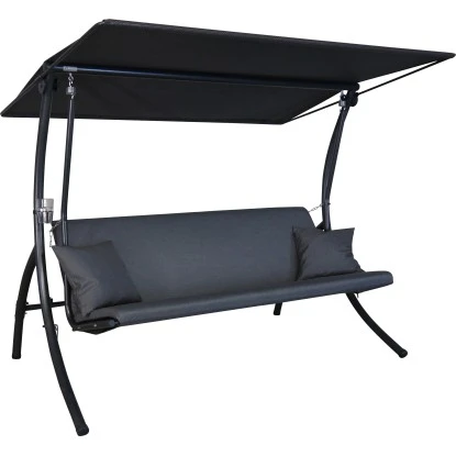 Angerer Hollywoodschaukel Motion Zip Anthrazit 3-Sitzer