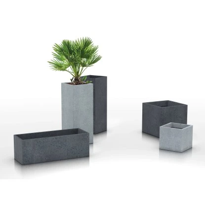 Scheurich Pflanzgefäß C-Cube High Ø 26 Cm Stony Grey – Bild 2