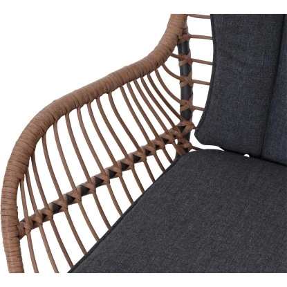 Siena Garden Gartenmöbel-Set Zamora 3-tlg. Stahl Anthrazit Inkl. Kissen – Bild 7