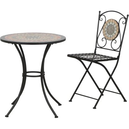 Siena Garden Bistrotisch Prato Eisen Ø 60 Cm X 71 Cm Schwarz Mosaik – Bild 5