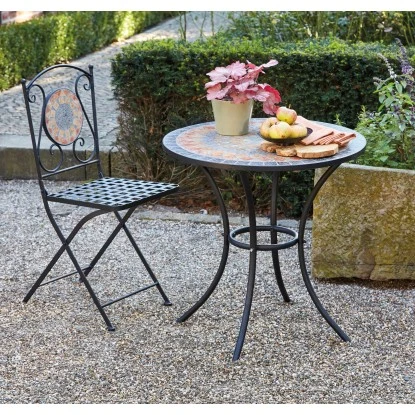 Siena Garden Bistrotisch Prato Eisen Ø 60 Cm X 71 Cm Schwarz Mosaik – Bild 11