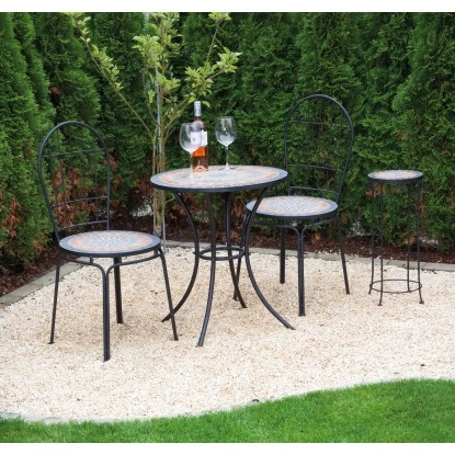 Siena Garden Bistrotisch Prato Eisen Ø 60 Cm X 71 Cm Schwarz Mosaik – Bild 12