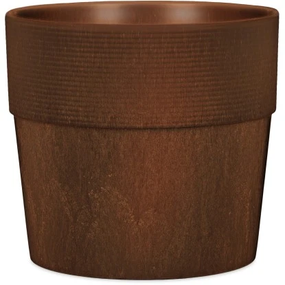 Scheurich Pflanzgefäß Groove+ Ø 28,5 Cm Walnut Mit Bewässerungseinsatz