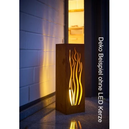 Gartenfreude FeuersäuleDesign Wellen Edelrost 16 X 16 X 50 Cm – Bild 2