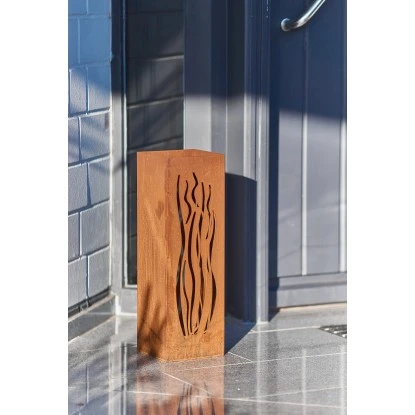 Gartenfreude FeuersäuleDesign Wellen Edelrost 16 X 16 X 50 Cm – Bild 4