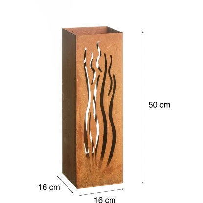 Gartenfreude FeuersäuleDesign Wellen Edelrost 16 X 16 X 50 Cm – Bild 5