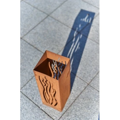 Gartenfreude FeuersäuleDesign Wellen Edelrost 16 X 16 X 50 Cm – Bild 9