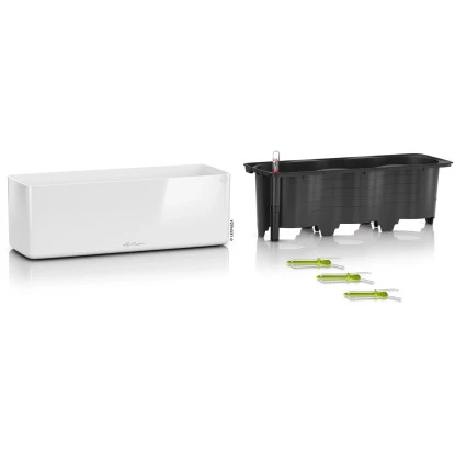 Lechuza Pflanzgefäß Cube Glossy Triple Weiß Highgloss 40 Cm X 14 Cm – Bild 2