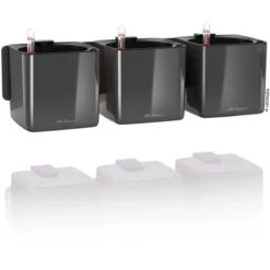 Lechuza Pflanzgefäße Green Wall Home Kit Glossy Set Anthrazit Highgloss