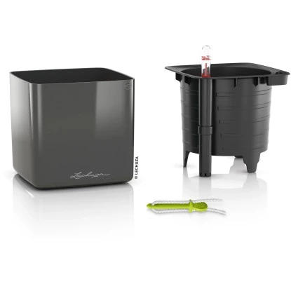 Lechuza Pflanzgefäß Cube Glossy 14 Anthrazit Highgloss 14 Cm X 14 Cm – Bild 2