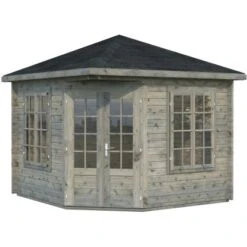 Palmako Holz-Pavillon Melanie Grau Tauchgrundiert BxT: 280 Cm X 280 Cm