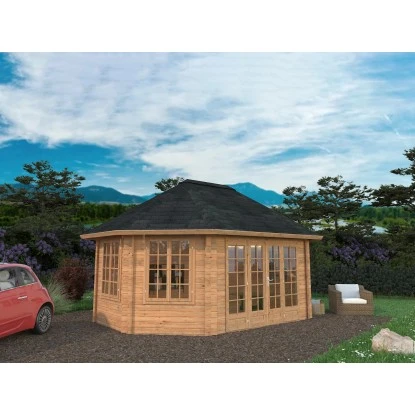 Palmako Holz-Pavillon Hanna Braun Tauchgrundiert BxT: 571 Cm X 421 Cm – Bild 2