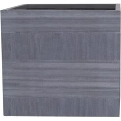 Pflanzkübel Varying Stripes Fibre-Clay 40 Cm X 40 Cm X 37 Cm Anthrazit