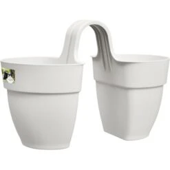 Elho Geländertopf Vibia Campana Flower Twin 21 Cm X 38 Cm X 26,5 Cm Seidenweiß