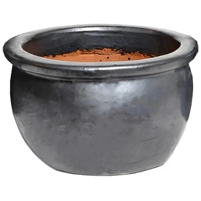 M Collections Pflanztopf Glazed Bavaria 25 Cm X 25 Cm Schwarz Matt