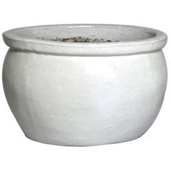 M Collections Pflanztopf Glazed Bavaria 36 Cm X 36 Cm Weiß