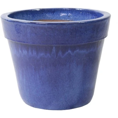 M Collections Pflanztopf Glazed Basic Pot Falling 47 Cm X 47 Cm Blau