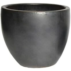 M Collections Pflanztopf Egg Pot Glazed 60 Cm X 60 Cm Matt Schwarz