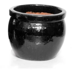 M Collections Pflanztopf Delta Glazed 38 Cm X 38 Cm Schwarz