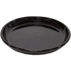 M Collections Untertopf Saucer Glazed 29 Cm X 29 Cm Schwarz
