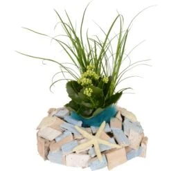 Pflanzen-Arrangement Im Holz-Gefäß Topf-Ø Ca. 27 Cm