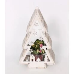 Flammendes Käthchen Im Weihnachtsbaum-Holz-Gefäß Topf-Ø Ca. 22 Cm