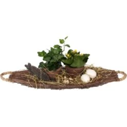 Osterarrangement Auf Holz-Tablett Topflänge Ca. 62 Cm