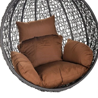 Home Deluxe Hängesessel-Korb Cielo Aus Polyrattan Grau – Bild 6