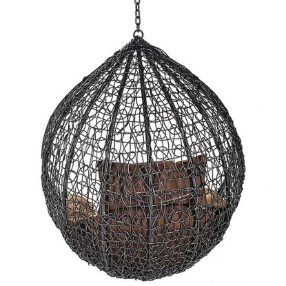 Home Deluxe Hängesessel-Korb Cielo Aus Polyrattan Grau – Bild 7