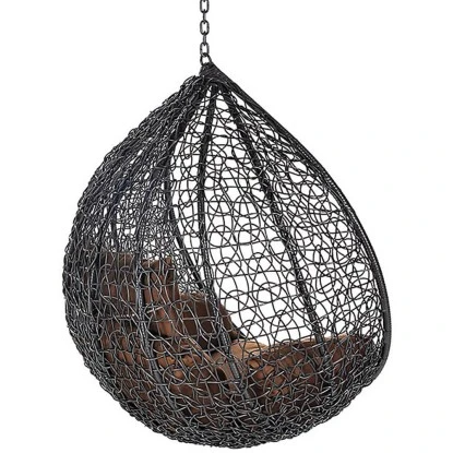 Home Deluxe Hängesessel-Korb Cielo Aus Polyrattan Grau – Bild 8