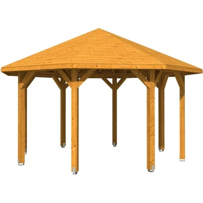Skan Holz Pavillon Nice 2 Leimholz 484 Cm X 484 Cm Eiche Hell – Bild 2