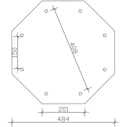 Skan Holz Pavillon Nice 2 Leimholz 484 Cm X 484 Cm Eiche Hell – Bild 3