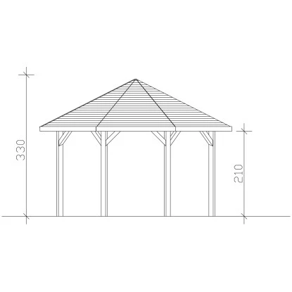 Skan Holz Pavillon Nice 2 Leimholz 484 Cm X 484 Cm Eiche Hell – Bild 4
